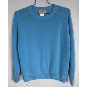 VTG LL Bean 100% Cotton Aqua Pullover Sweater Womens XL Coastalcore Preppy USA